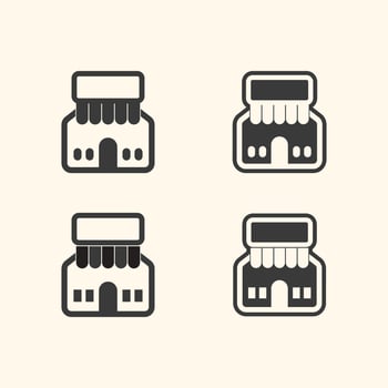 SHOP AND SALE ICON LOGO DESIGN ILLUSTRATION vector