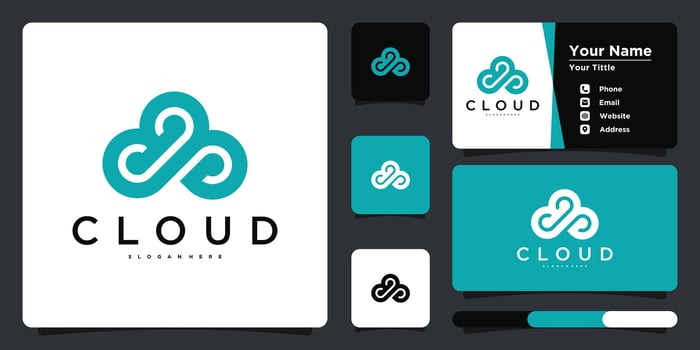 Cloud logo design with creative shape concept. Premium vector