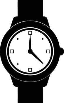 Hand watch illustration black and white vector