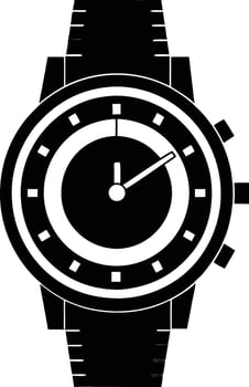 Hand watch illustration black and white vector