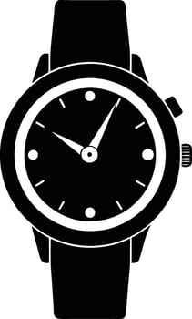 Hand watch illustration black and white vector