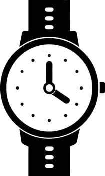 Hand watch illustration black and white vector