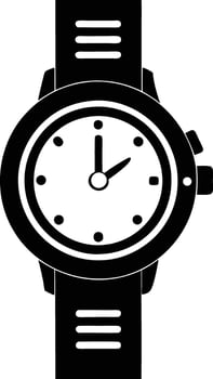 Hand watch illustration black and white vector