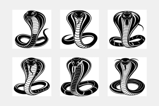 Cobra illustration bundle vector
