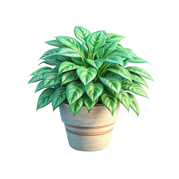 houseplant in pot on transparent background png