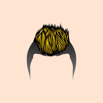 Enhanced detailing of the punk hair. eps 10 vector