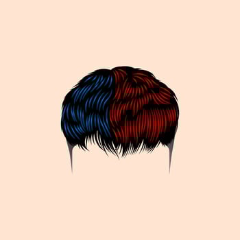 Enhanced detailing of the punk hair. eps 10 vector
