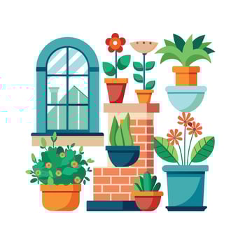 Flowerpot Houseplant Illustration vector