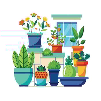 Flowerpot Houseplant Illustration vector