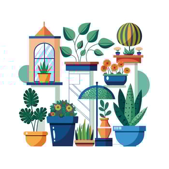 Flowerpot Houseplant Illustration vector