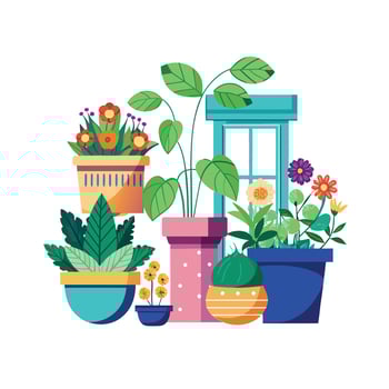 Flowerpot Houseplant Illustration vector
