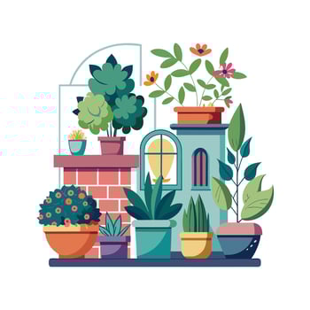 Flowerpot Houseplant Illustration vector