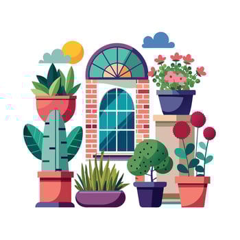 Flowerpot Houseplant Illustration vector