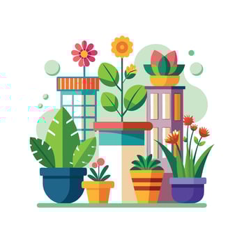 Flowerpot Houseplant Illustration vector