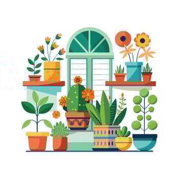 Flowerpot Houseplant Illustration vector
