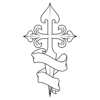 christian symbology of the apostle santiago, santiago cross surrounded by a ribbon png