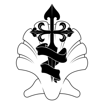 christian symbology of the apostle santiago, santiago cross surrounded by a ribbon png