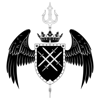 European coat of arms with wings, heraldic shield of the middle ages png