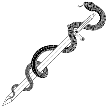 European medieval sword with snake, ancient sword surrounded by a snake png
