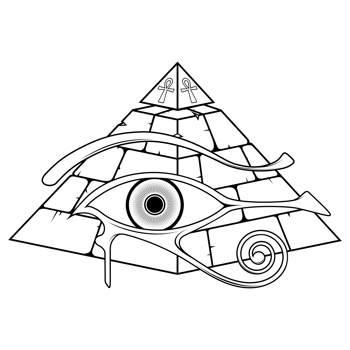 Ancient egyptian pyramid with eye of horus png