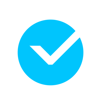 Blue check mark icon with simple and modern design png