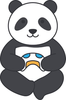 cute panda cartoon vector