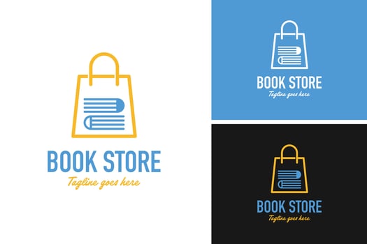 Bookstore logo design illustration template idea vector