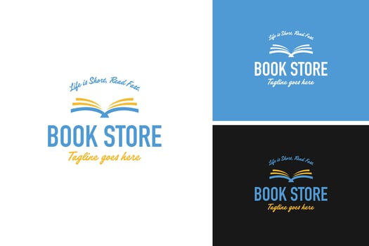 Bookstore logo design illustration template idea vector