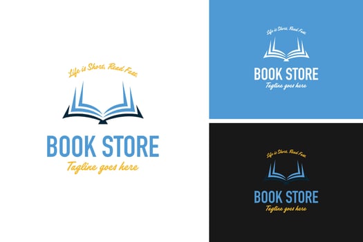 Bookstore logo design illustration template idea vector