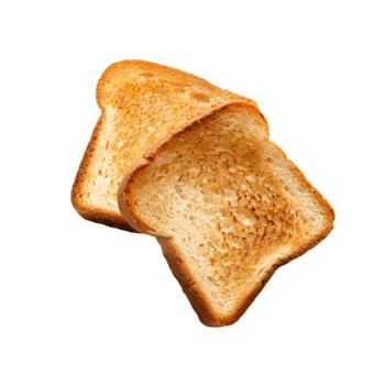Stack of toasted bread slices isolated on a transparent background png