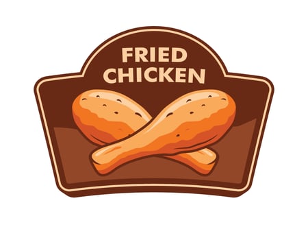 Fried chicken logo badge design vector