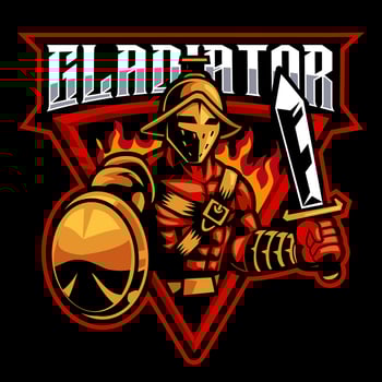gladiator spartan mascot logo vector