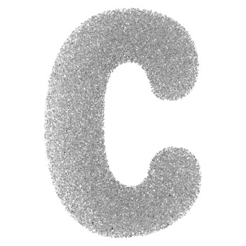 Silver Glitter Font Letter C uppercase png