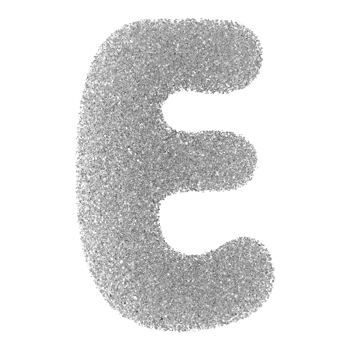 Silver Glitter Font Letter E uppercase png