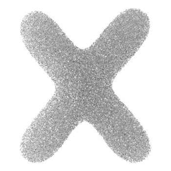 Silver Glitter Font Letter X uppercase png