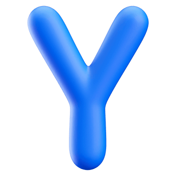 Blue 3D Bubble Font Letter Y uppercase png