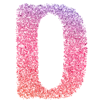 Gradient Glitter Font Letter D uppercase png
