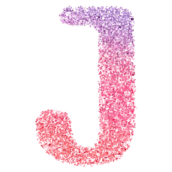 Gradient Glitter Font Letter J uppercase png