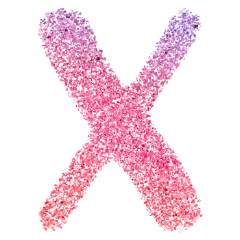 Gradient Glitter Font Letter X uppercase png