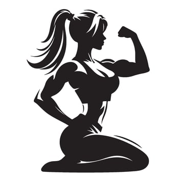 Silhouette of a Female Body Builder, Fitness Graphics vector