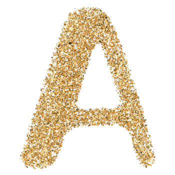 Gradient Glitter Font Letter A uppercase png