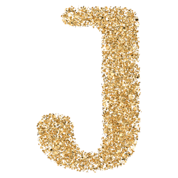 Gradient Glitter Font Letter J uppercase png