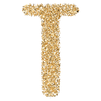 Gradient Glitter Font Letter T uppercase png