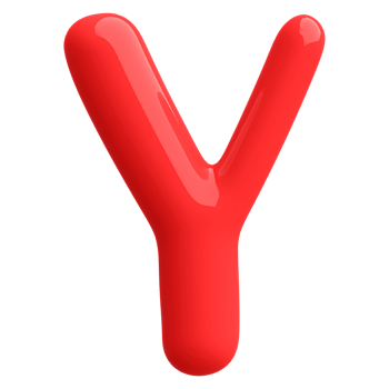 Red 3D Bubble Font Letter Y uppercase png