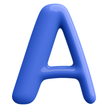 Blue 3D Bubble Font Letter A uppercase png