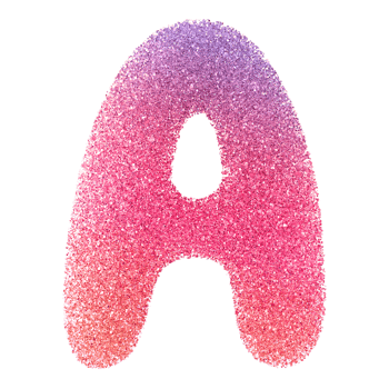 Gradient Glitter Font Letter A uppercase png