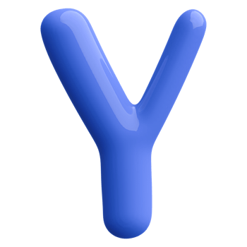 Blue 3D Bubble Font Letter Y uppercase png
