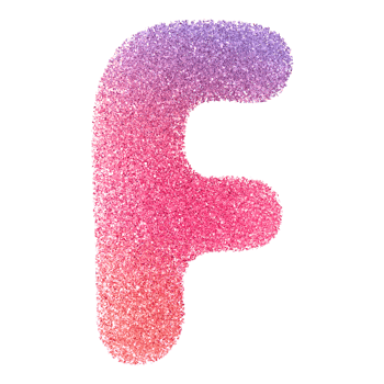 Gradient Glitter Font Letter F uppercase png