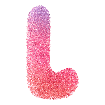 Gradient Glitter Font Letter L uppercase png