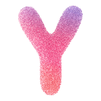 Gradient Glitter Font Letter Y uppercase png